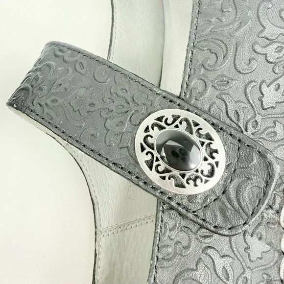 Alegria PALOMA 7507 Black Tooled Leather Mary Jane Support Comfort Orthotic Shoe - Picture 13 of 16